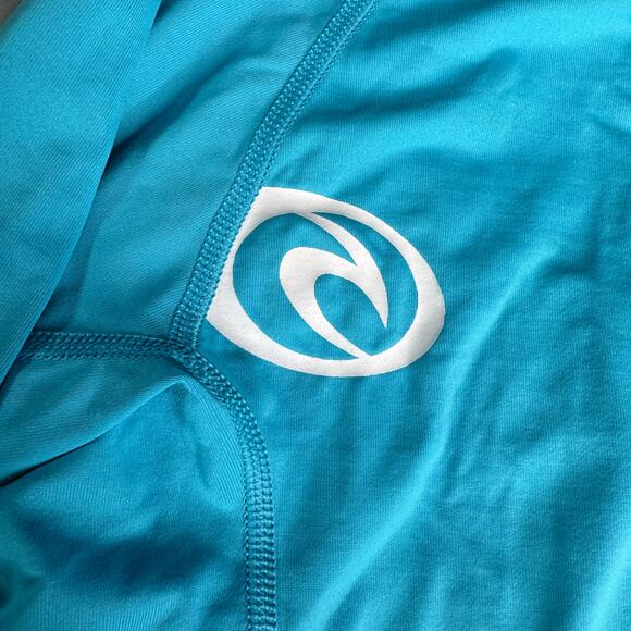 Rip Curl Girls' sz Small (8) Teal Blue Long Sleeve Rash Guard Swim Shirt - Picture 8 of 9
